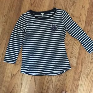 J.Crew Embellished 3/4 length tee